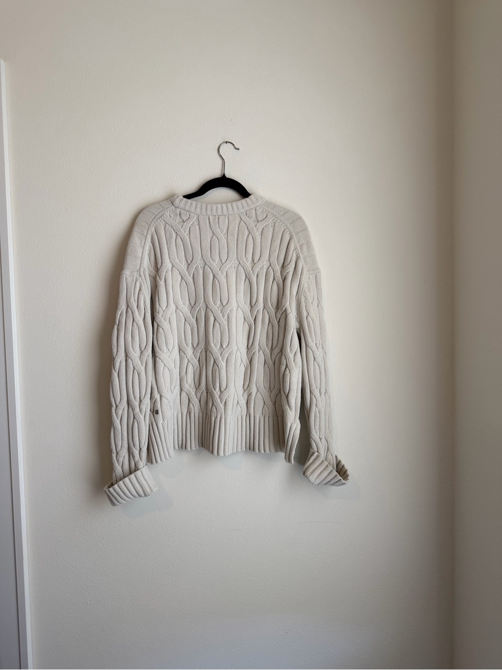 lululemon athletica Cream Cable-Knit Crew Sweater